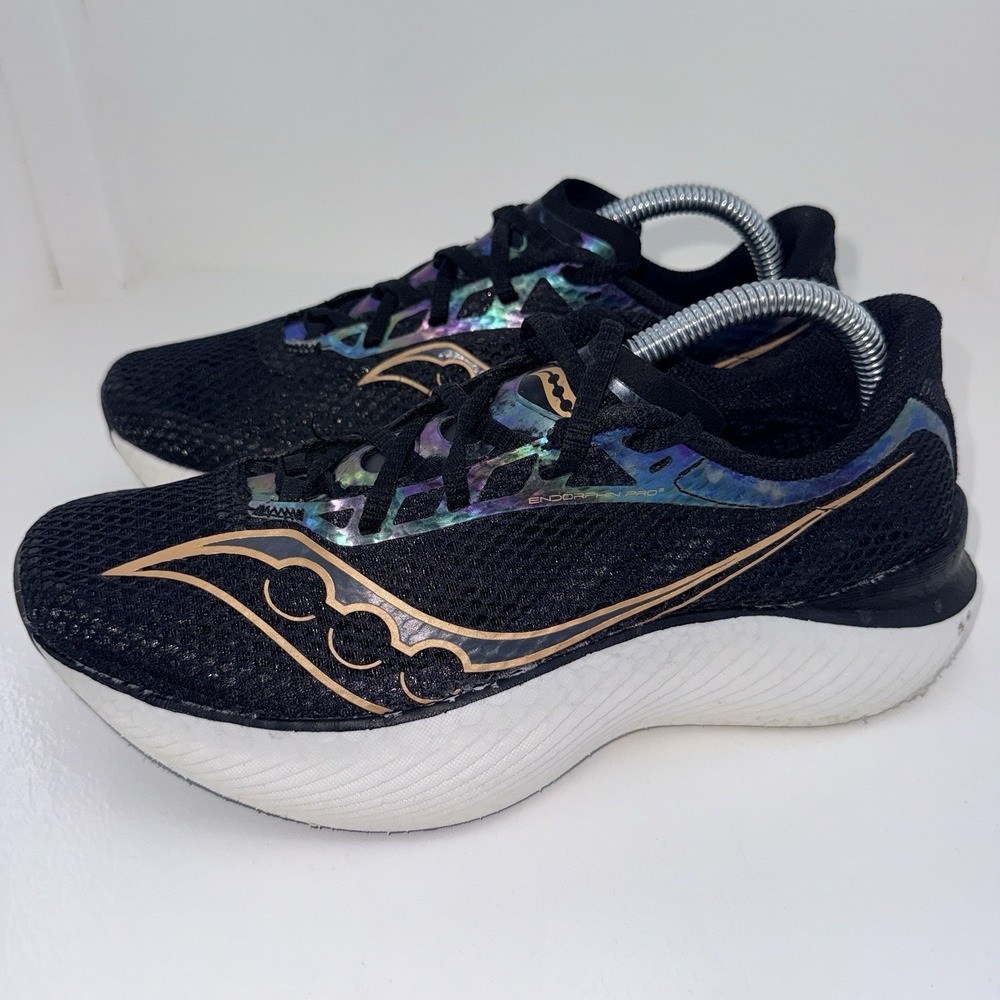 Saucony Endorphin Pro 3 Womens 9.5 Black Carbon Plate Running Shoes S10755-10 - Picture 1 of 10